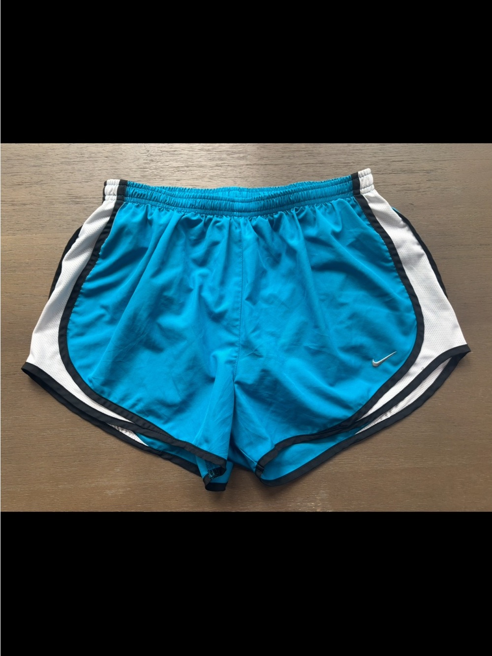 Nike Women's Turquoise Athletic Shorts with White Panels